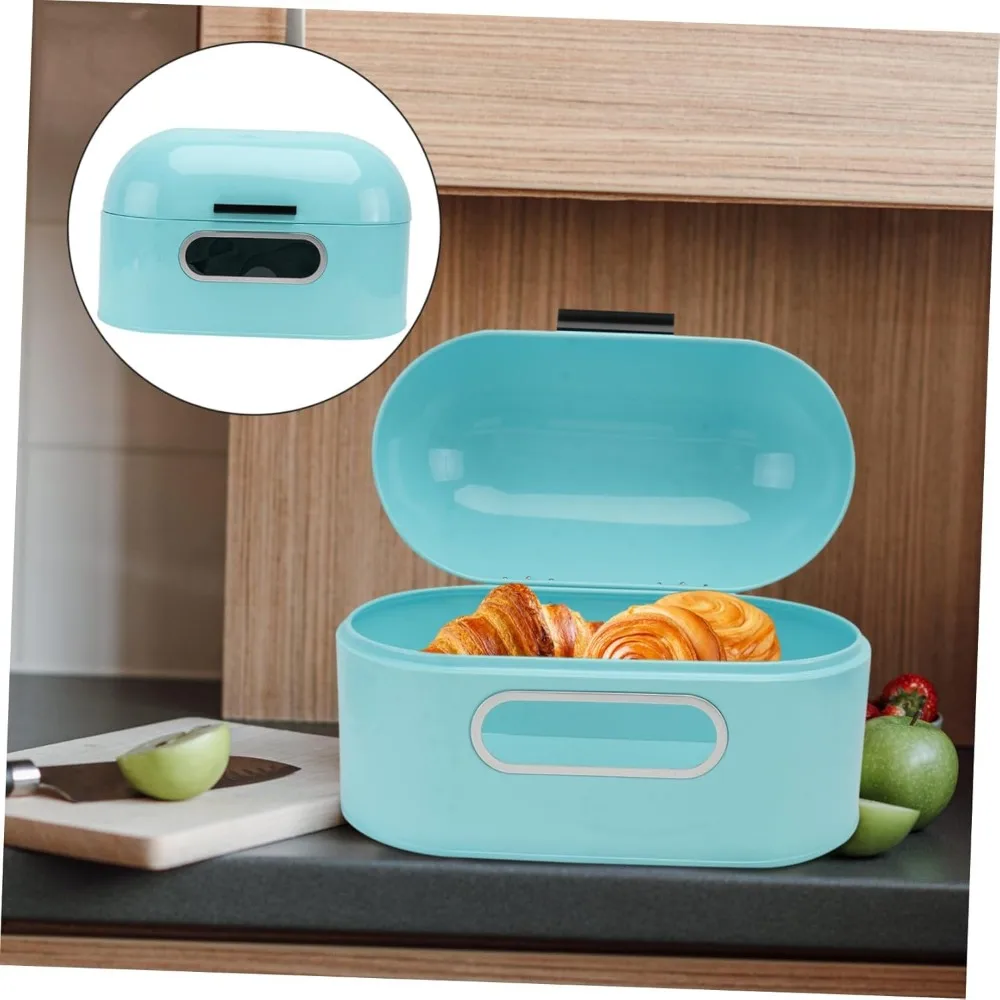صندوق خبز من الفولاذ المقاوم للصدأ مع نافذة - حاوية تخزين متعددة الأغراض للوجبات الخفيفة في المطبخ والفواكه والأساسيات اليومية