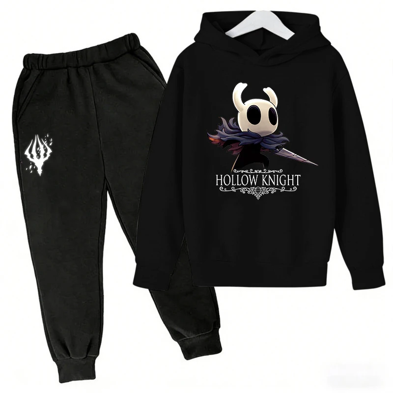 Hollow Knigh Clothes Kids Spring Autumn Hoodie Pants 2pcs Set Boys Girls Outfits Long Sleeve Pullover Tracksuit Children's Sets