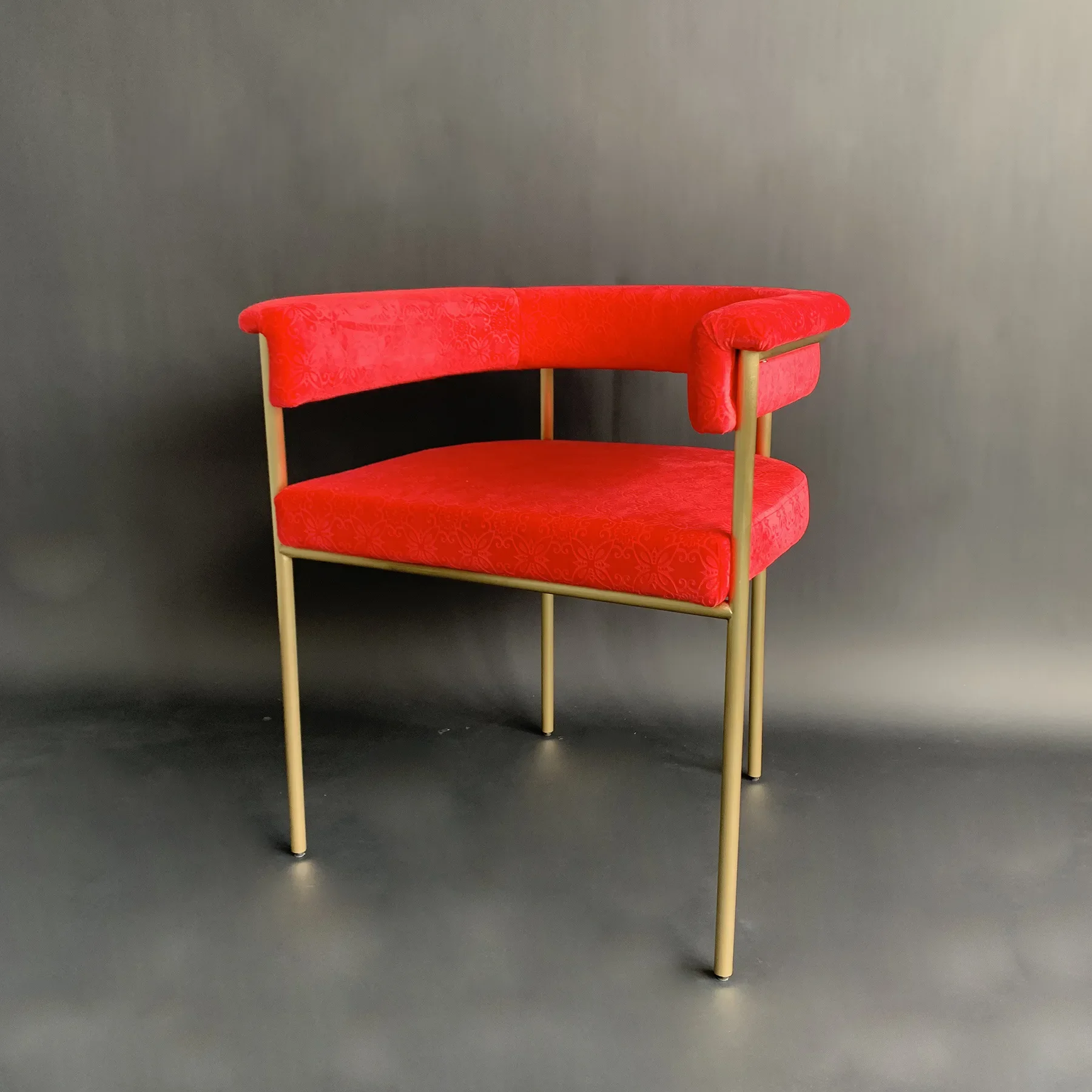 

Light luxury dining chair home modern and simple all copper with armrests designer negotiates dressing back