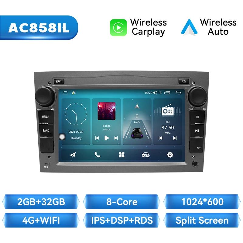 Draadloze Carplay Auto Android Auto Radio Voor Opel Astra H J 2004 Vectra Vauxhall Antara Zafira Corsa C D Vivaro Meriva Veda 128Gb