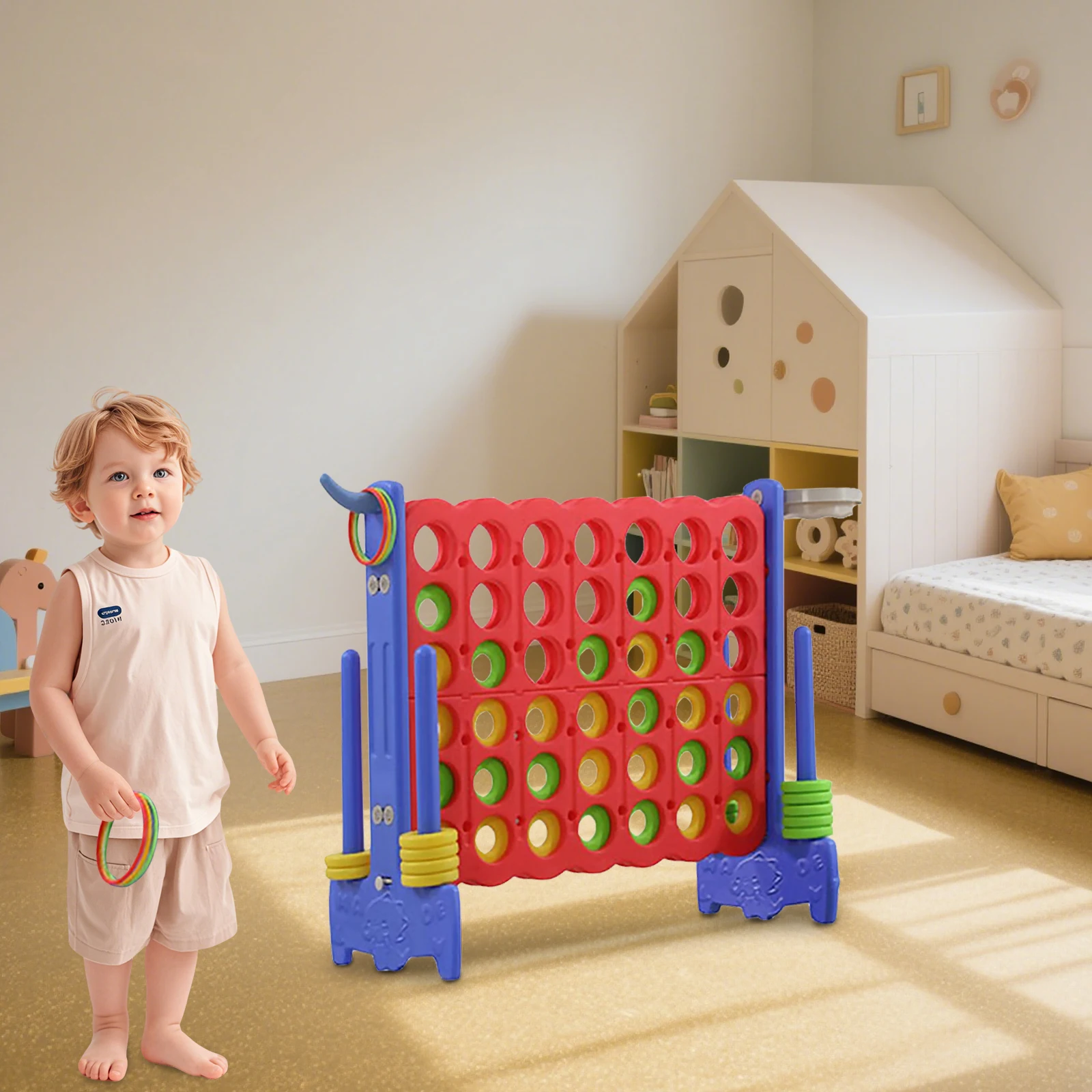 

Connect 4 Jumbo Game Set 34.65x33.07in Jumbo 4-to-Score Yard Game Large 4-to-Score Connect Game Set for Indoor/ Outdoor Fun