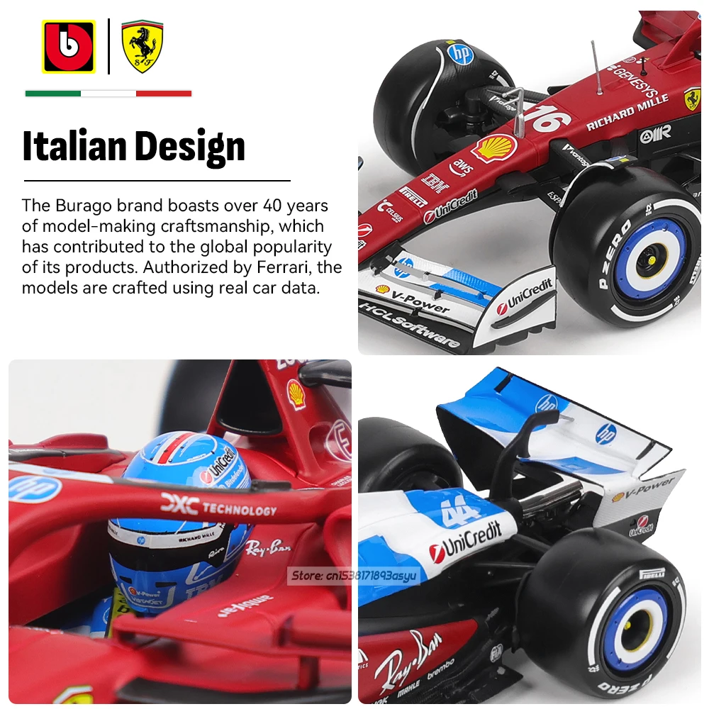 burago-1-18-f1-scuderia-2025-ferrari-miami-painting-sf25-16-charles-leclerc-44-lewis-hamilton-coche-de-juguete-de-aleacion-fundido-a-presion