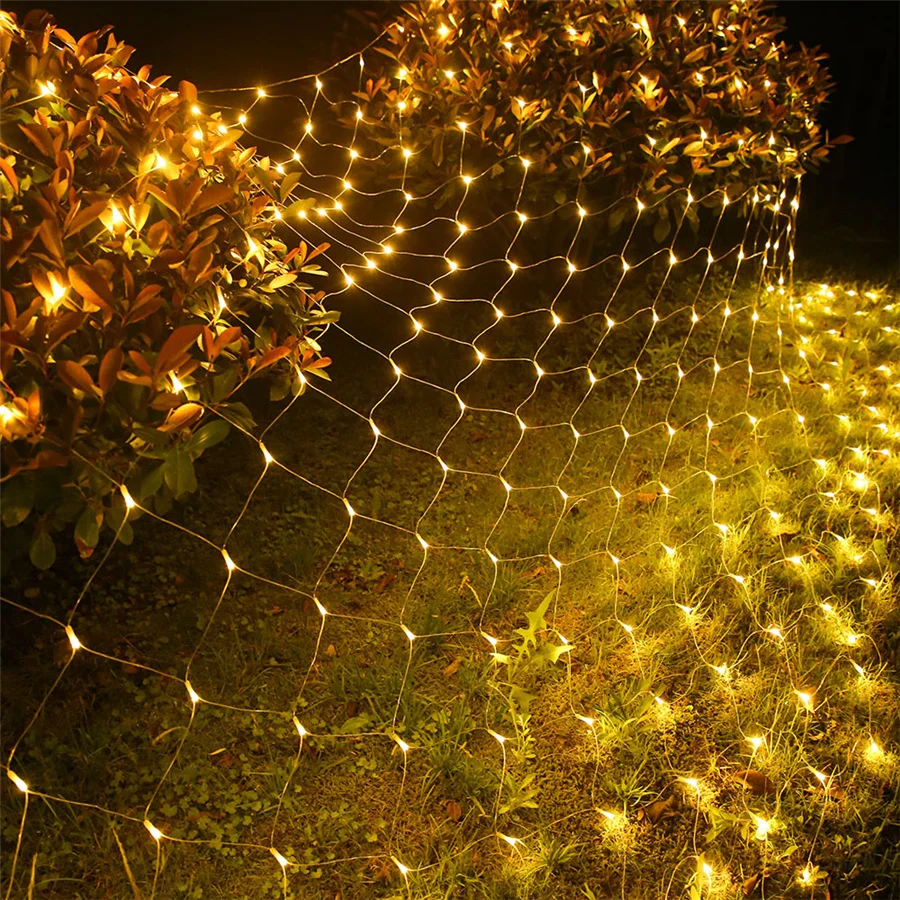 Kerst LED Mesh Gordijn Fairy Lichtslingers Buiten 3x2M 220V EU Plug Party Bruiloft Nieuwjaar Garland Tuin Decoratie Verlichting