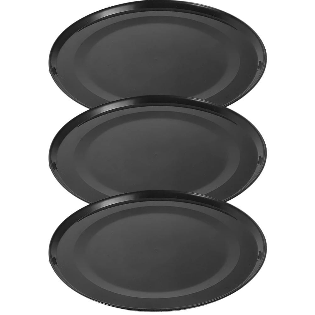 

3pcs Large Black Plant Trays Flower Pot Saucer Drip Tray Round Plastic Plates for Potted Plants Bonsai