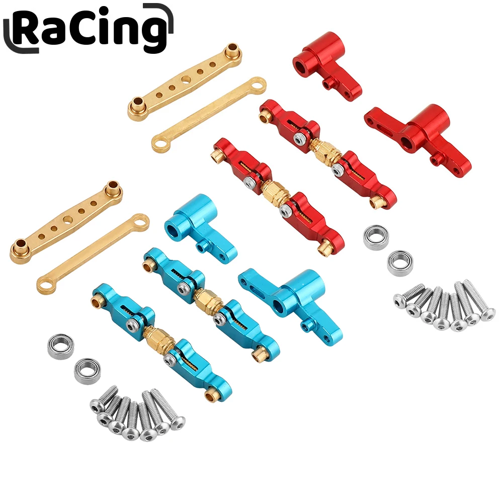 Zestaw kierowniczy ze stopu aluminium + mosiądz z łożyskami do 1/14 MJX 14209 14210 RC Car Upgrade Parts