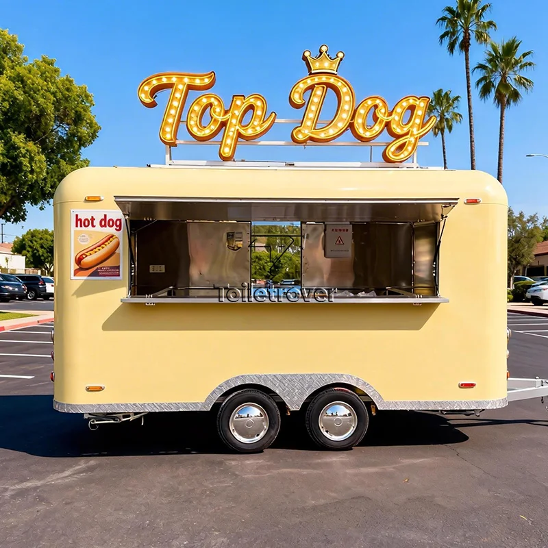 Customization Vintage Food Truck Trailer Tacos Fast Food Truck Street Mobile Kitchen Food Trailer for Outdoor Catering Events