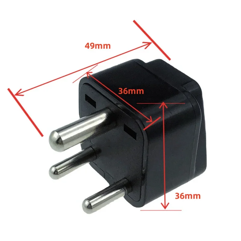 South africa plug 10A AC250V Type M big round 3pins India conversion power plug adapter travel Pakistan convert China AUS charge