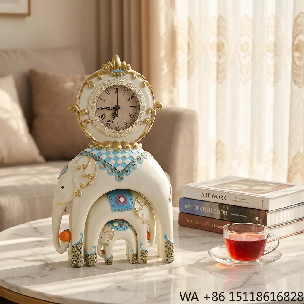 ROOGO European-style Creative Resin Elephant Vertical Decor for Living Room Holiday Decor & Home Decorations