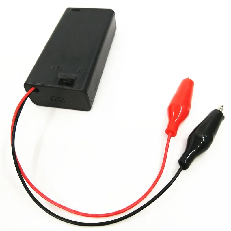 Laser Battery Box Two-cell 3V Power Supply with Switch and Crocodile Clip