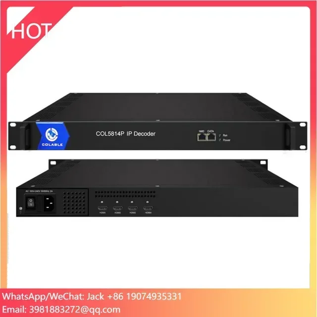 MPEG-2, MPEG-4 AVC/H.264, HEVC/H.265, AVS, AVS+ IP to HD Audio Video Decoder with 8 Channel COL5814P