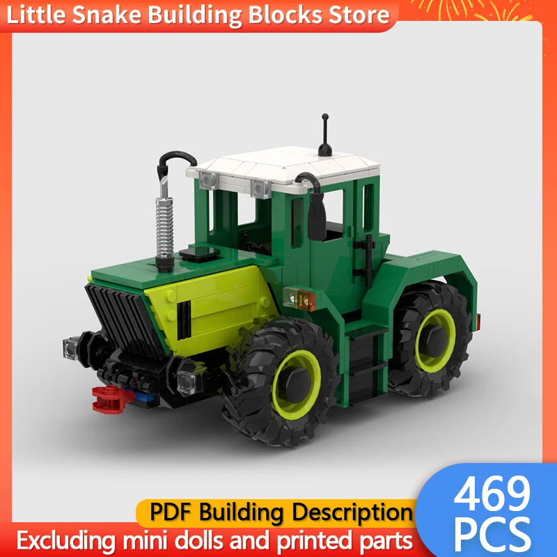 City Car Model MOC Building Bricks Heavy Agricultural Tractor Modular Technology Gifts Holiday Assemble Children Toys Suit