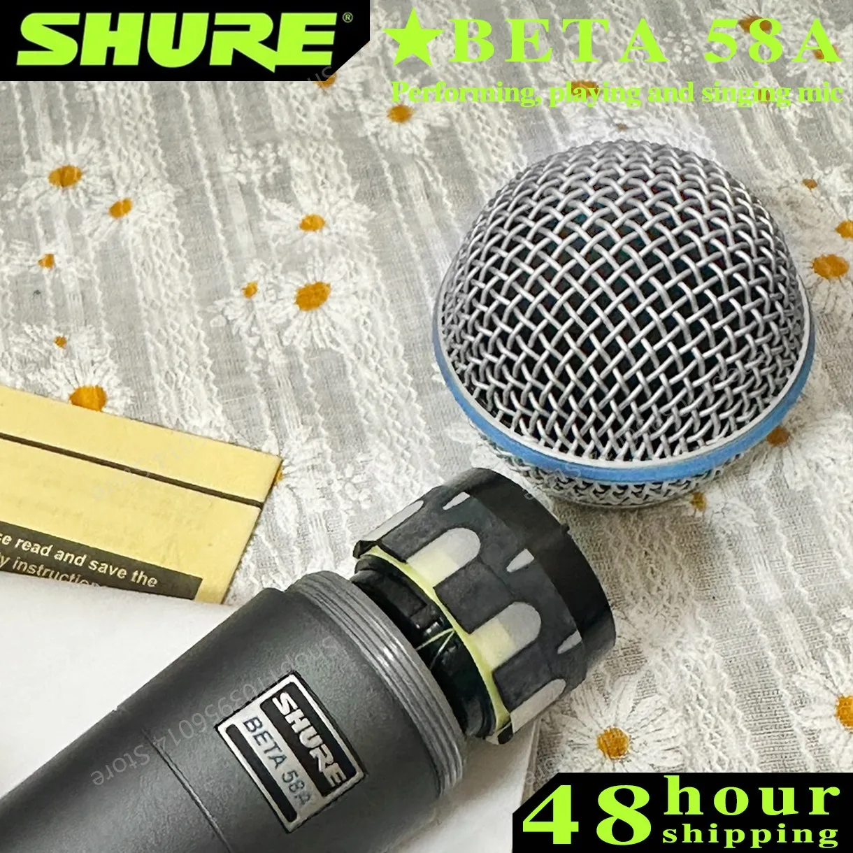 3PCS Shure BETA 58A Vocal Microphone Dynamic Microphone Home KTV Live Stage Performance Microphone