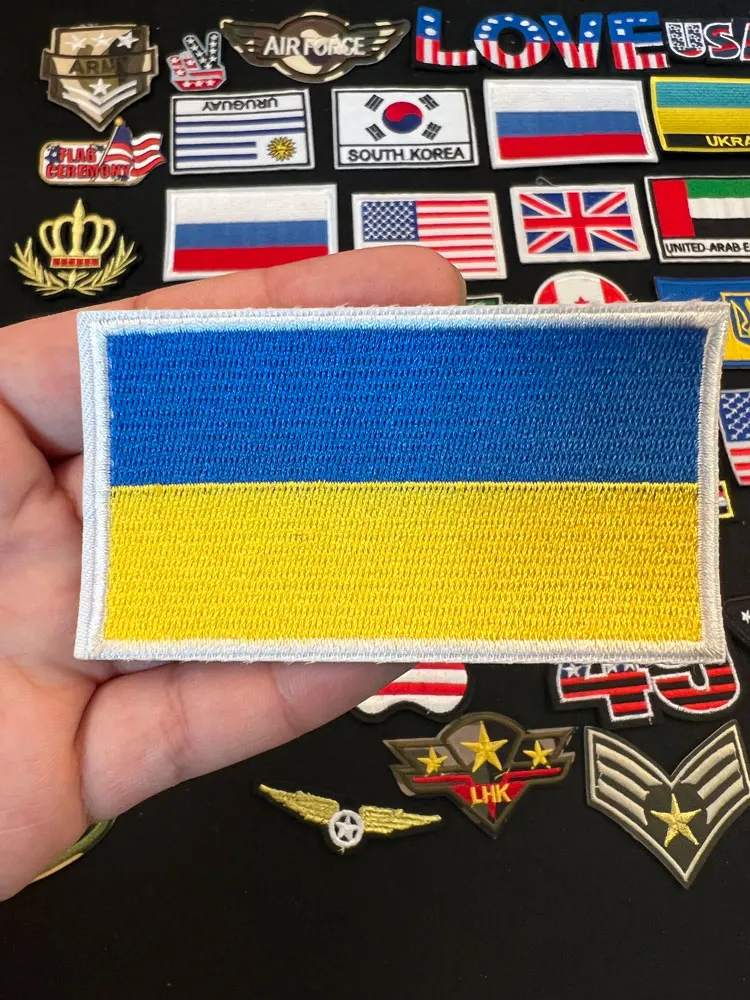 Ukraina łatka wojskowa flaga narodowa łaty hafciarskie na odzież łaty termoadhezyjne na kurtka ubrania naszywki na żelazko