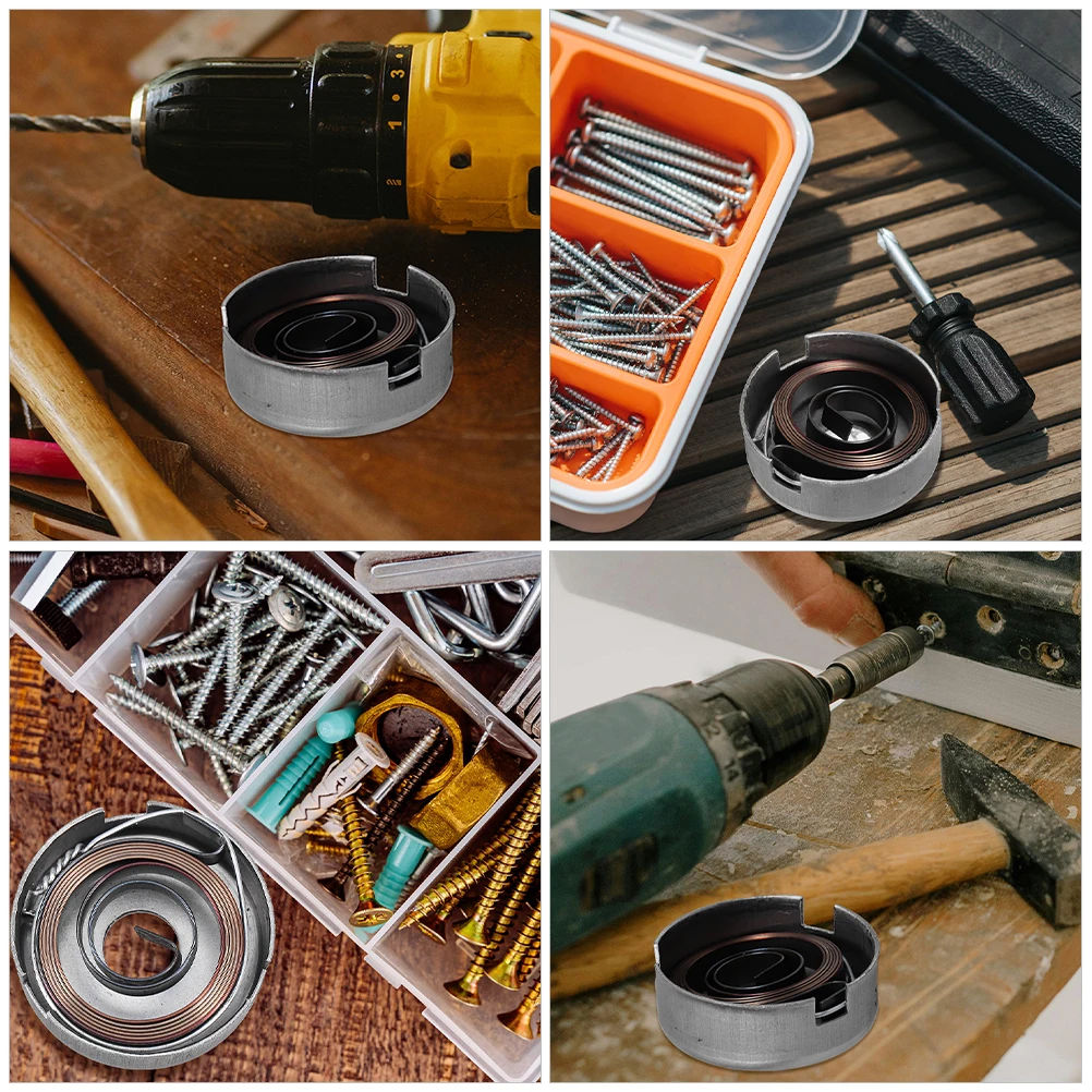 

1Set Drill Press Quill Feed Return Coil Spring Durable Steel Wear Resistant Blackening Finish Precision Bench Stationary Drill