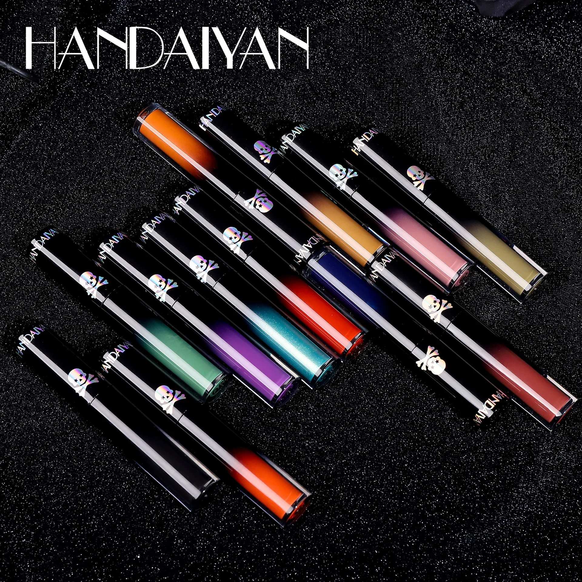 Handaiyan Halloween Lipgloss Matte Lipgloss Vloeibare Lippenstift Verkrijgbaar In 12 Kleuren Zwart Paars Groen Rood Blauw Oranje