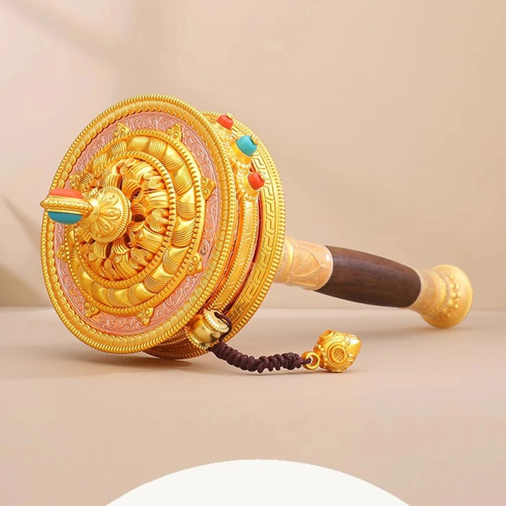 2025 NEW hand cranked prayer wheel, Handheld six-character Mantra drum, , Alloy Prayer Wheel, Home decor craftwork ornaments