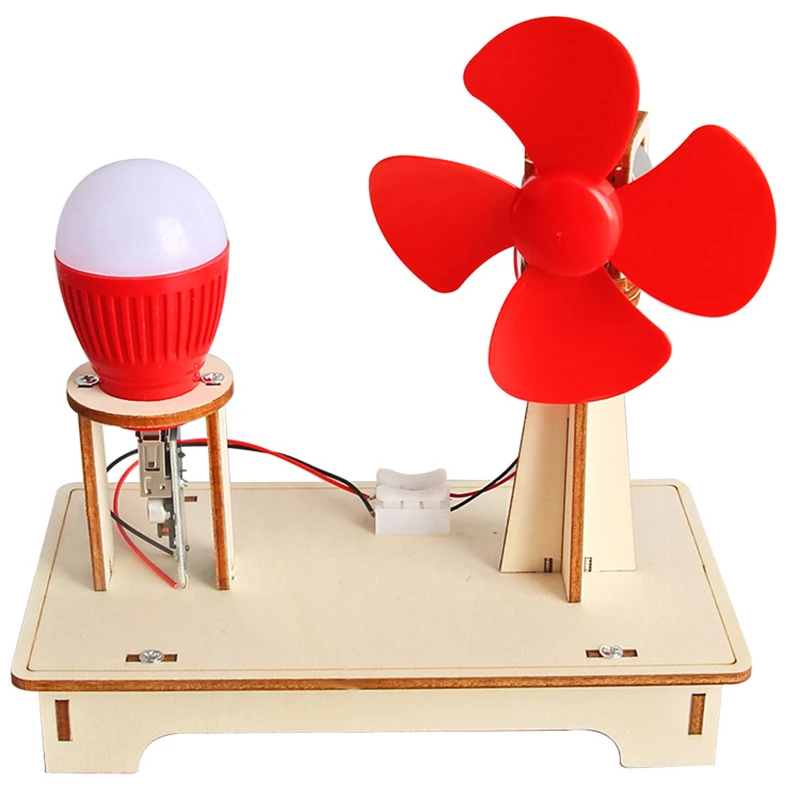 Wooden Wind Generator Model Science Toy Funny Technology Physics Kit Educational Learning Toys for Student