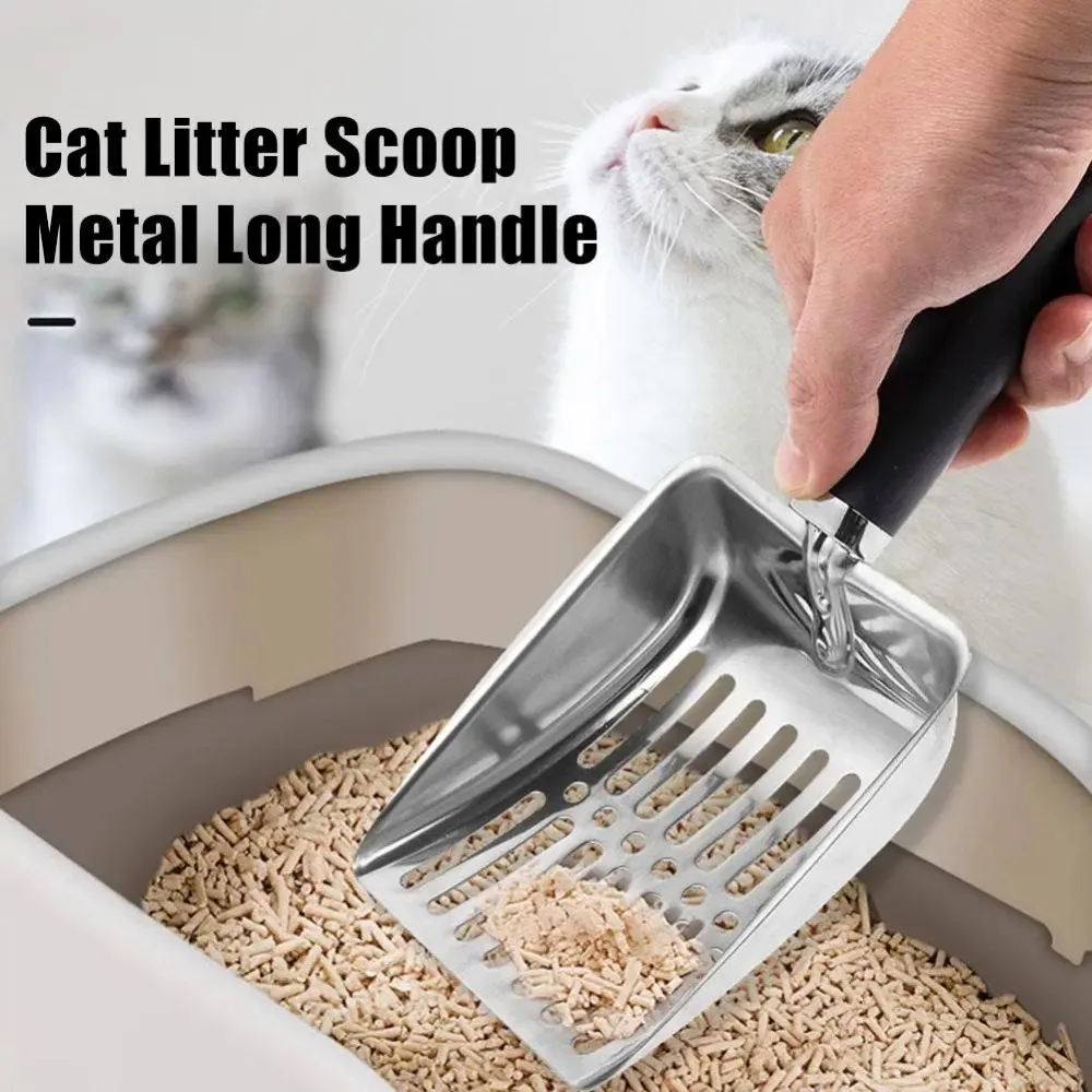 Cat Sand Cleaning For Dog Cat Clean Feces Supplies Cat Litter Shovel Pet Cleanning Tool Pet Products Metal Long Handle Scoop image 3