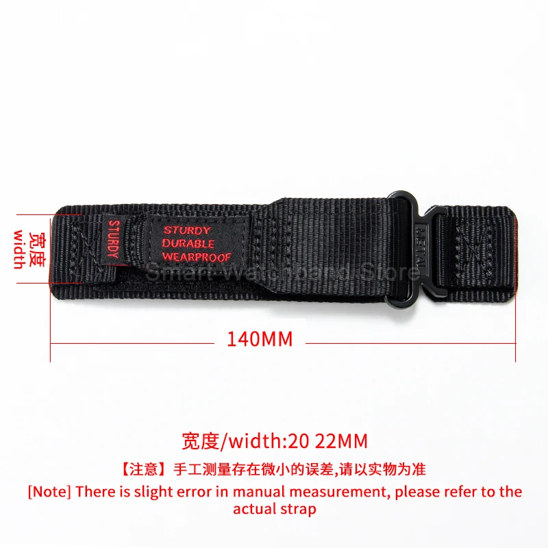 Letter-Style Velcro Nylon Canvas Watch Accessories 20 22mm Black Gray Army Green Dark Blue Orange for OPPO Watch X2 Watchband