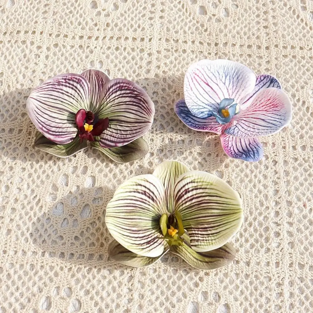 DIY Jewelry Making Craft Simulated Flower Hairpin Decoration Butterfly Orchid Flower Headdress Handmade Accessories Women