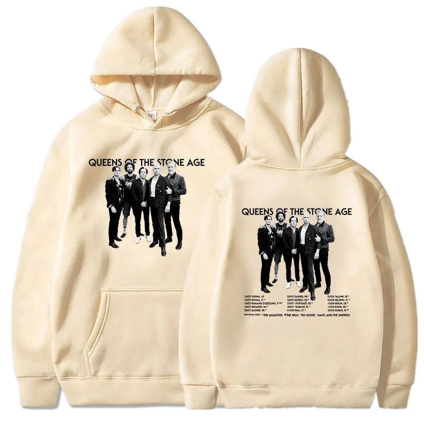 

Толстовки The Catacombs Tour 2025 QUEENS OF THE STONE AGE QOTSA Band, флисовые свободные пуловеры с капюшоном, мужская одежда унисекс