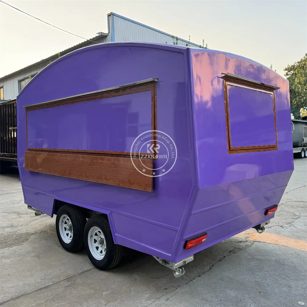 Customized Mobile Street Food Trailer Street Vending Hamburger Snack Cart Shawarma Bbq Grill Barbecue Fast Food Truck For Sale