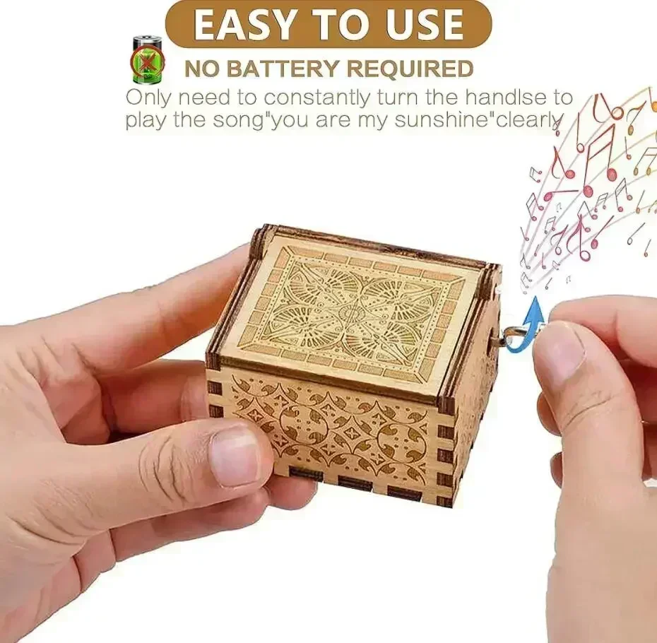 2026 جديد صندوق تشغيل الموسيقى التذكارية كرنك اليد هدية عيد هدية الكريسماس خشبية الملكة صندوق تشغيل الموسيقى النمر الوردي صندوق تشغيل الموسيقى #6