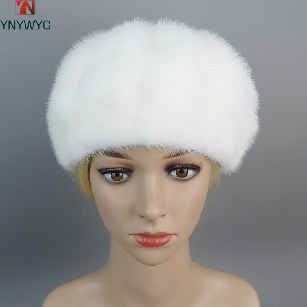 

Fashion Ladies Pumpkin Genuine Mink Fur Beanies Hat Full Pelt Luxurious Women Real Mink Fur Hats Hot Sale Winter Warm Fur Caps