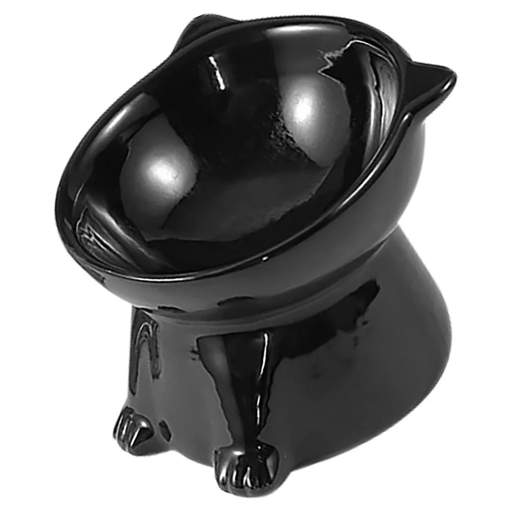 

Elevated Ceramic Cat Food Bowl Cute Cartoon Animal Shaped Feeding Dish Easy Clean Stable Non Tip Elevated Cat Food Bowl