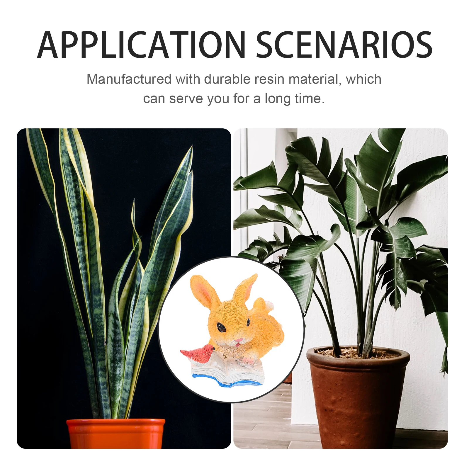 

Rabbit Statue Garden Resin Decoration Lovely Bunny Figurines for Outdoor Indoor Landscape Ornament Courtyard Lawn Decor