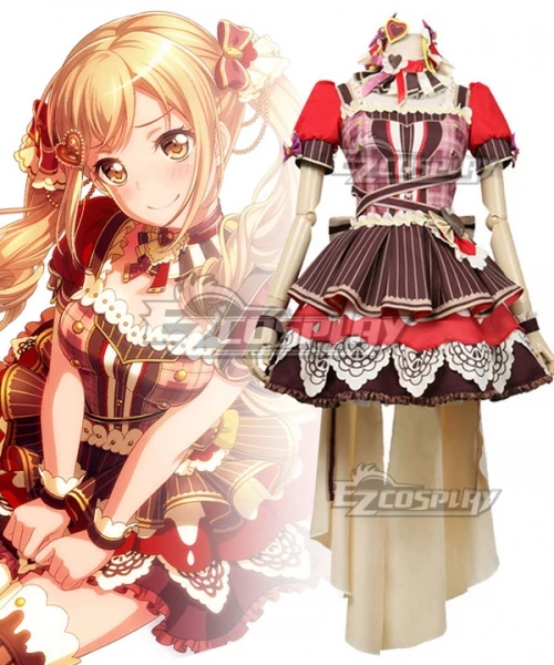 BanG Dream ! Poppin' Party A Heart-Pounding Moment Ichigaya Arisa Dress Party Women Lolita Skirt Halloween Cosplay Costume E001