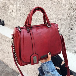 Vintage Rivet Handbags PU Leather Women Bag Sequined Shoulder Bag Designer Women Leather Handbags Luxury Ladies HandBag