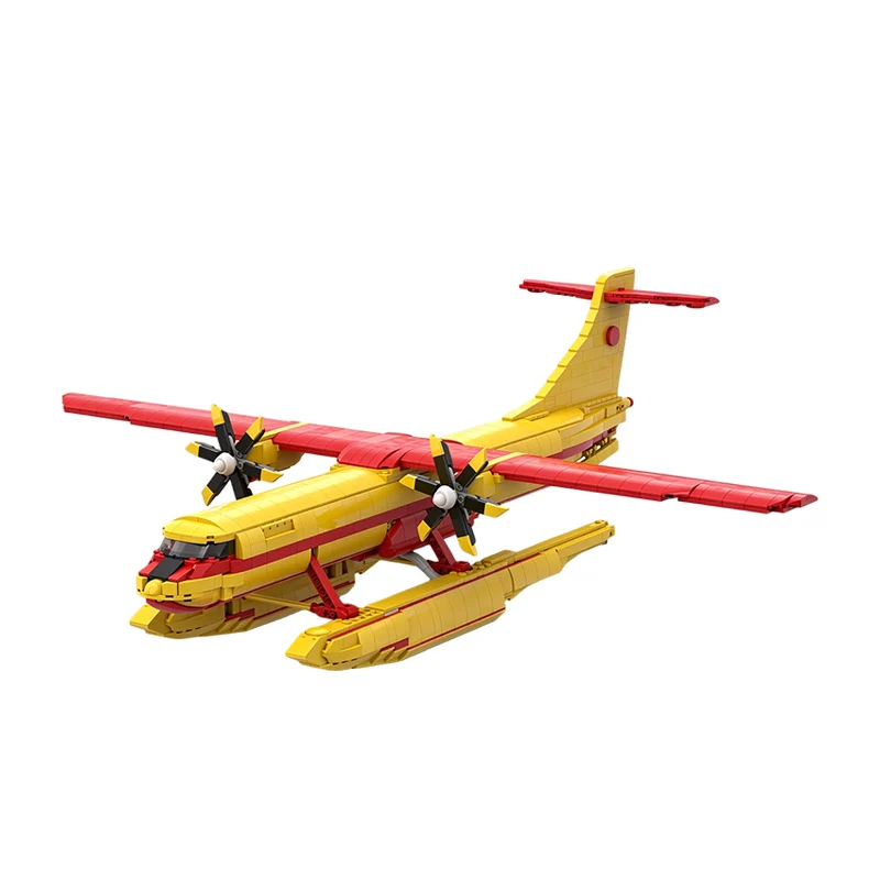 FF72 Firefighting Aircraft Model MOC Building Bricks War Equipment Modular Technology Gifts Holiday Assemble Toys Suit Display