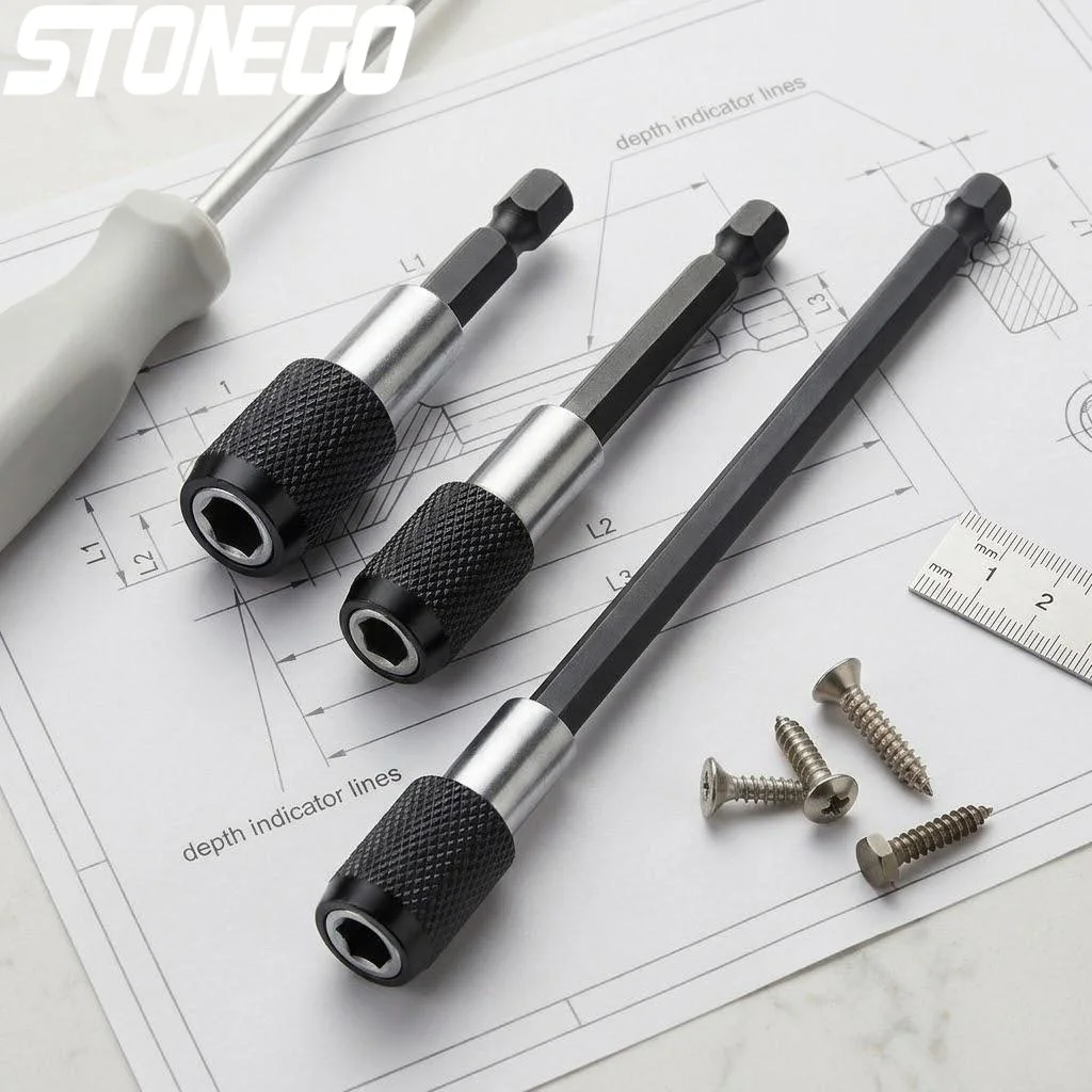 Magnetic Quick Release Hex Shank Extension Bit Holder for Screwdrivers Quarter Inch Extension Rod 60 100 150 mm