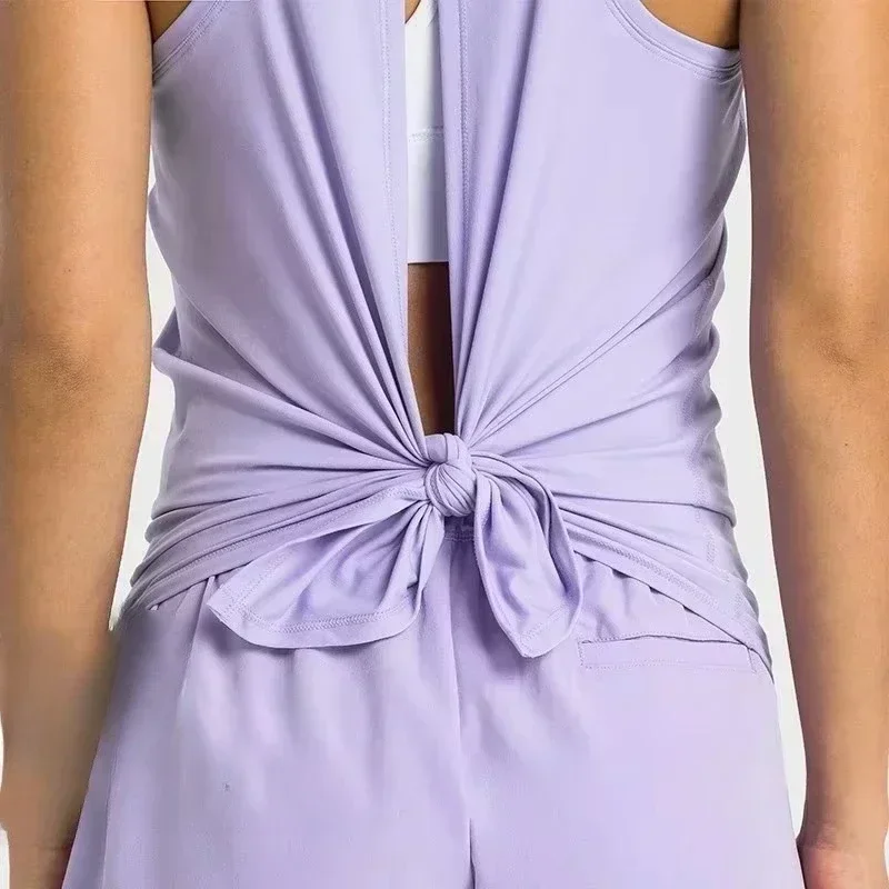 Lemon Activewear Naked-Feel Athletic Vest Open Back Yoga 4 way stretch fabric Sexy Sleeveless Blouse Sport Fitness Tank Top