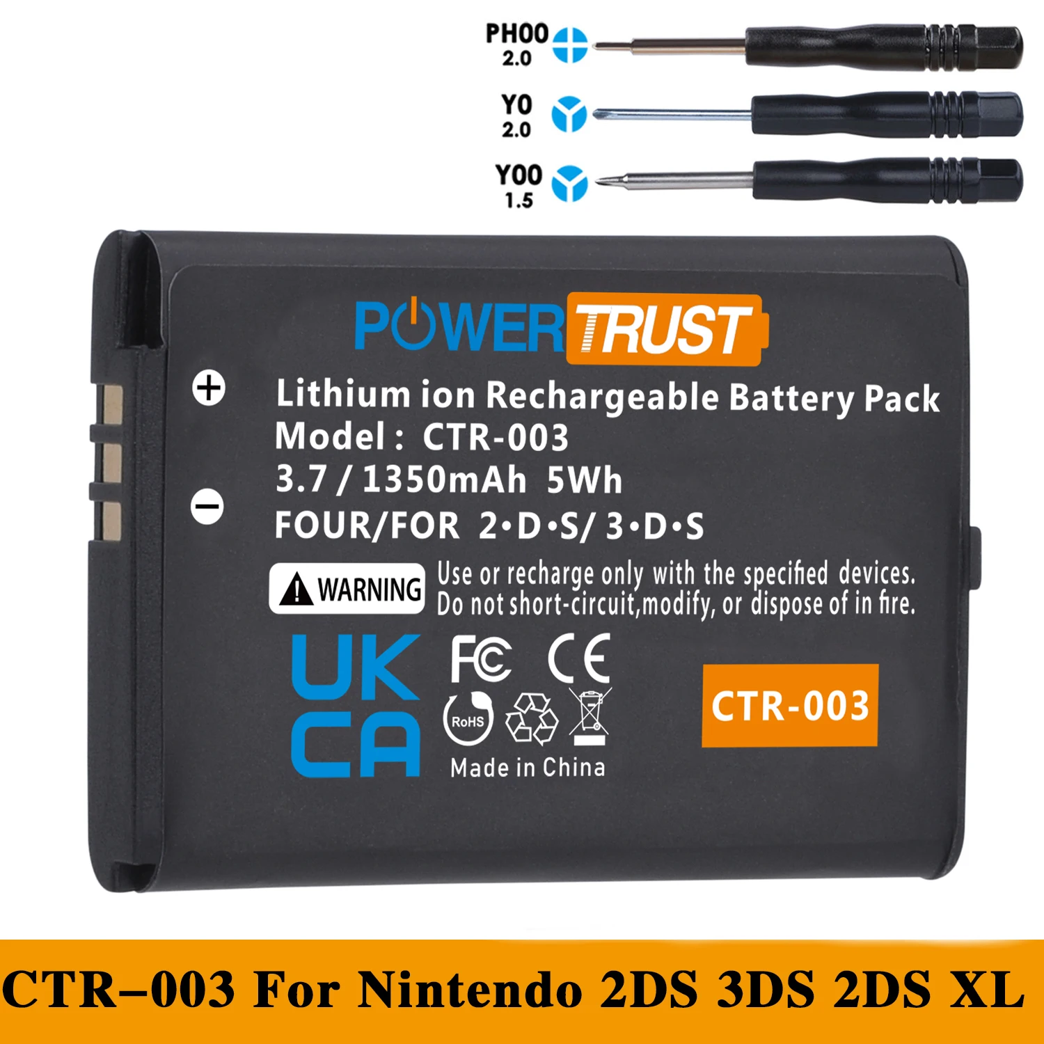 3.7V 1350mAh CTR-003 CTR003 CTR 003 Rechargeable Battery for Nintendo 2DS 3DS NEW 2DS XL  CTR-001 JAN-001 MIN-CTR-001 Controller