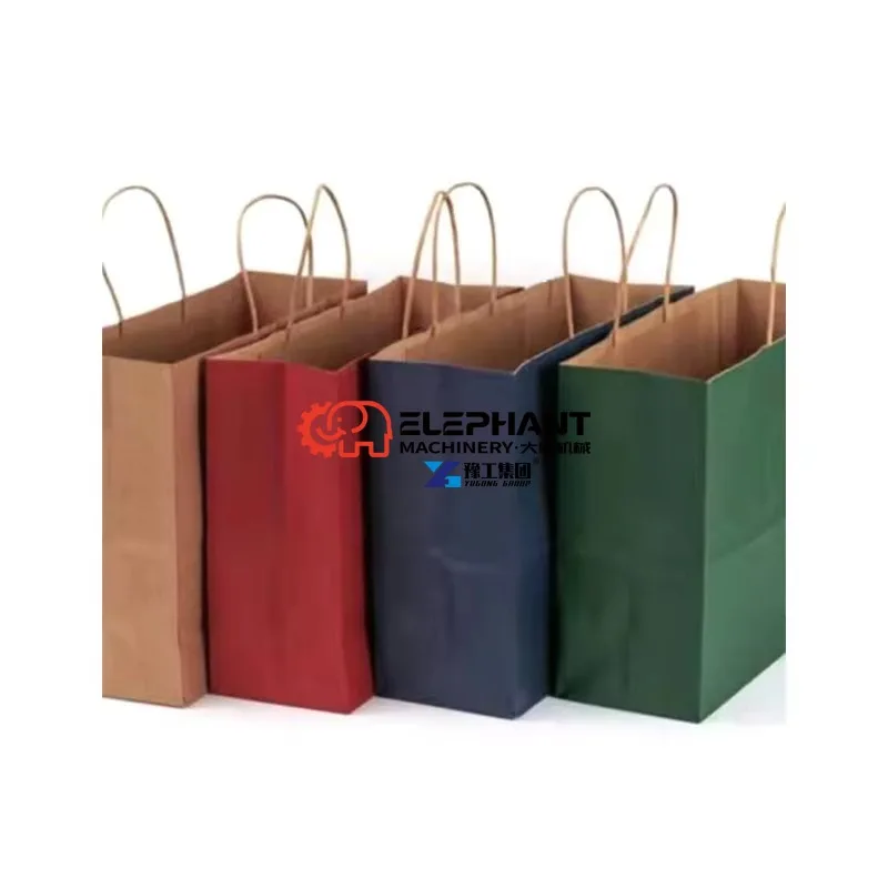 High Speed Kraft Paper Bag Making Machine Kraft Carry Paper Bag Maker for Retail Shopping and Food Packaging Bag Processing