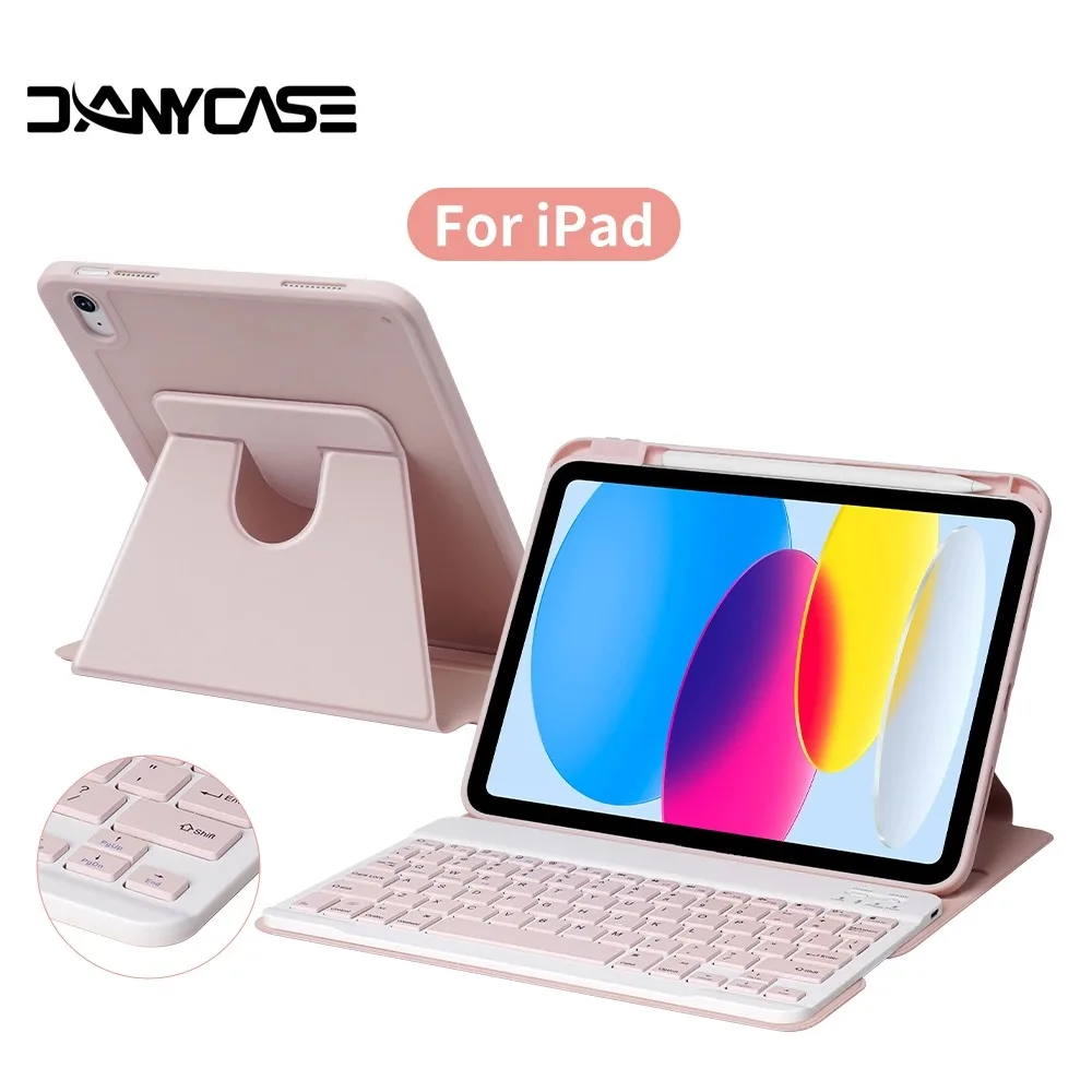 For iPad 10th Generation 2022 10.9 Inch Case 2025 A16 Case 11th Case with Keyboard, Detachable Wireless Bluetooth Keyboard Case