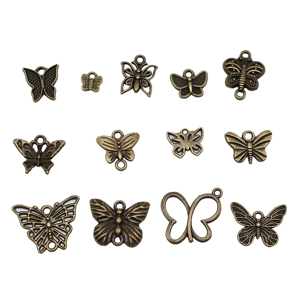 20 Stück Vintage Bronze Farbe Schmetterling Charms Anhänger DIY Handwerk machen Erkenntnisse handgemachten tibetischen Schmuck