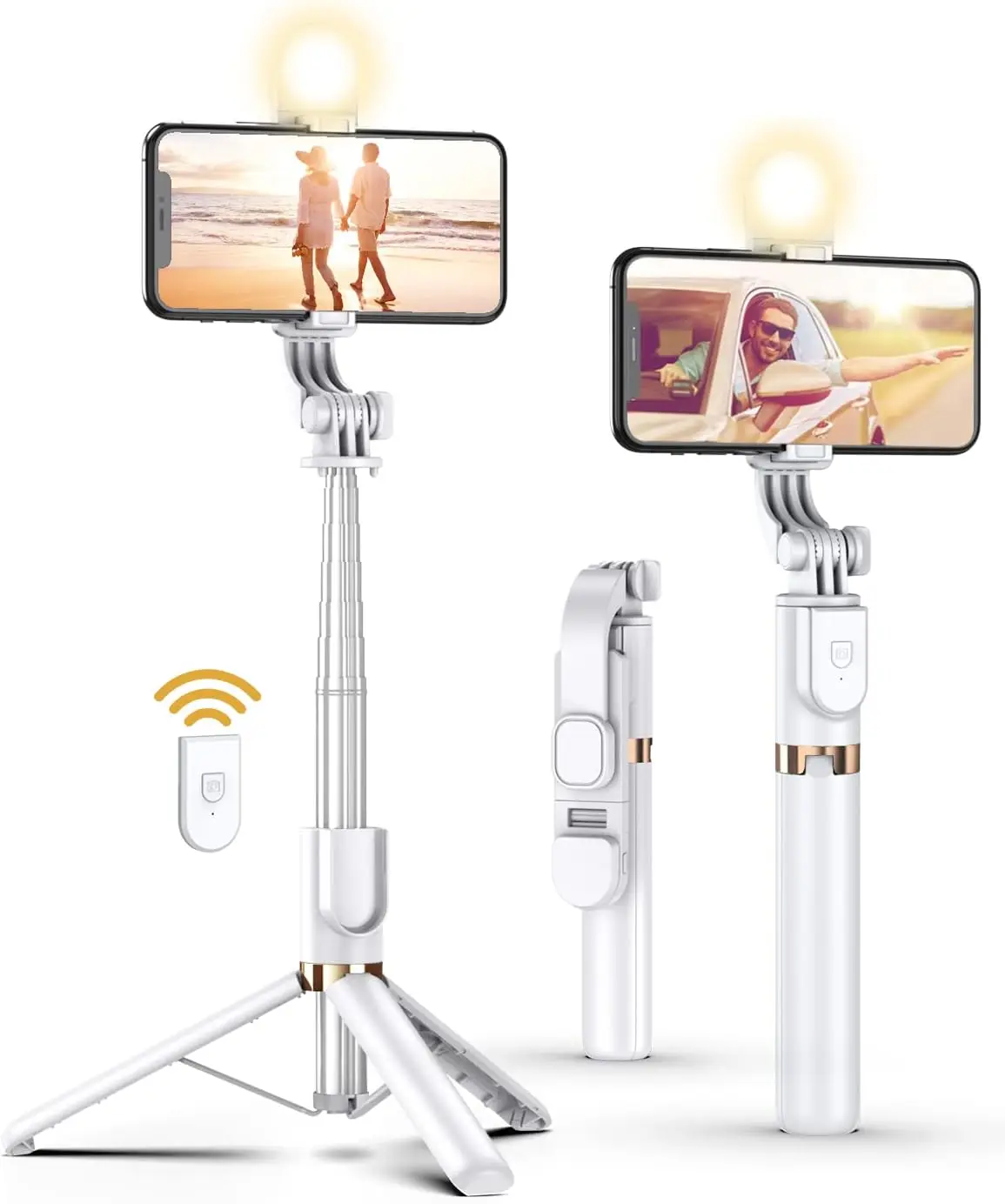 

46'' Selfie Stick Tripod with Wireless Remote and LED Fill Light for iPhone and Android Smartphones