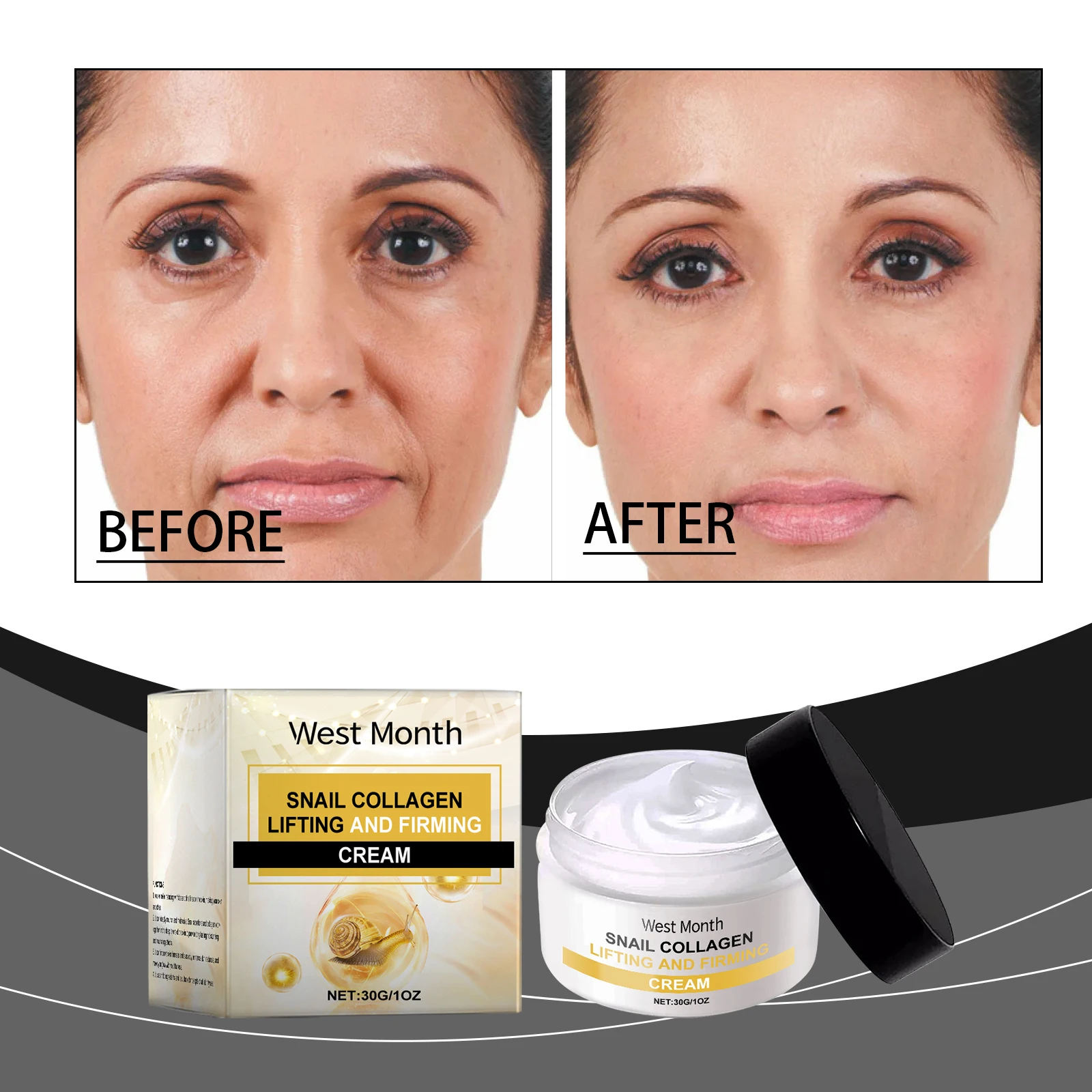 

West&Montreal Snail Collagen Lifting Cream Highly Moisturizing, Hydrating, Repairing Skin Care Cream