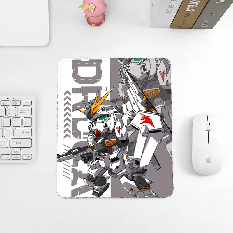 Boys Cartoon Anime Mecha Gundam Leather Mouse Pad Small Edge Lock 2026 New Office E-sports Game Mobile Suit Mouse Pad Table Mat