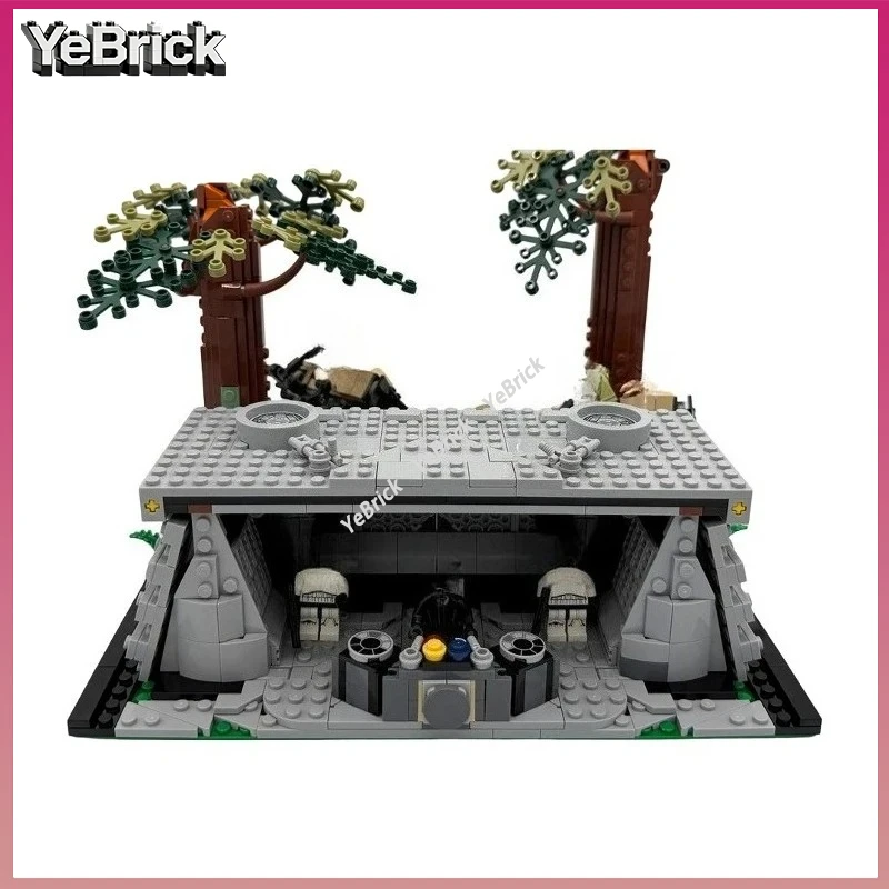 

Jungle Bunker & Speeder Chase MOC Bricks Kit, Green Baseplate Alternative Build Model For Adult Collection & Decor