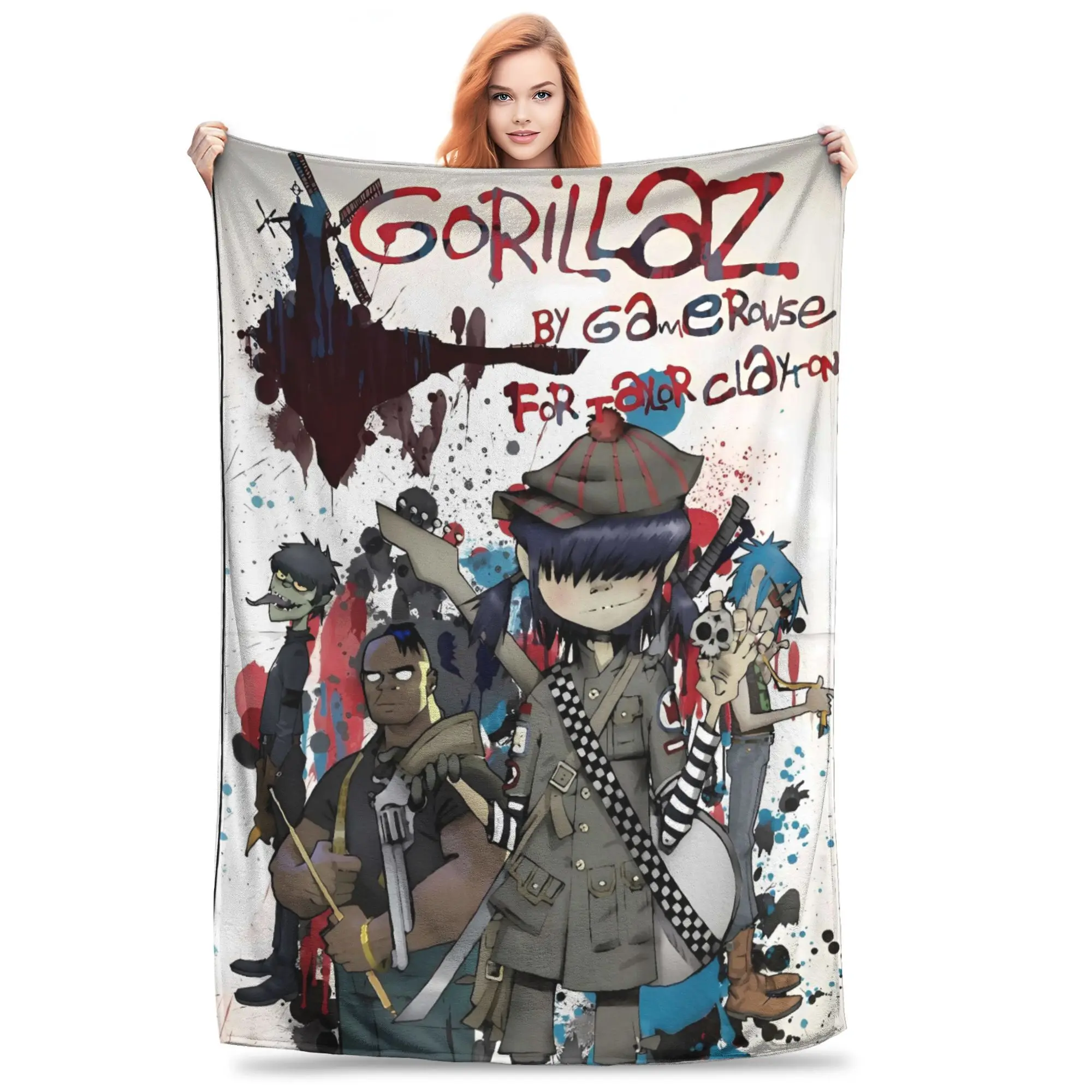 Music Band G-gorillazs Plush Blanket Kids Adult Flannel Throw Blanket For Home Decor Warm Design Quality Bedspread Birthday Gift