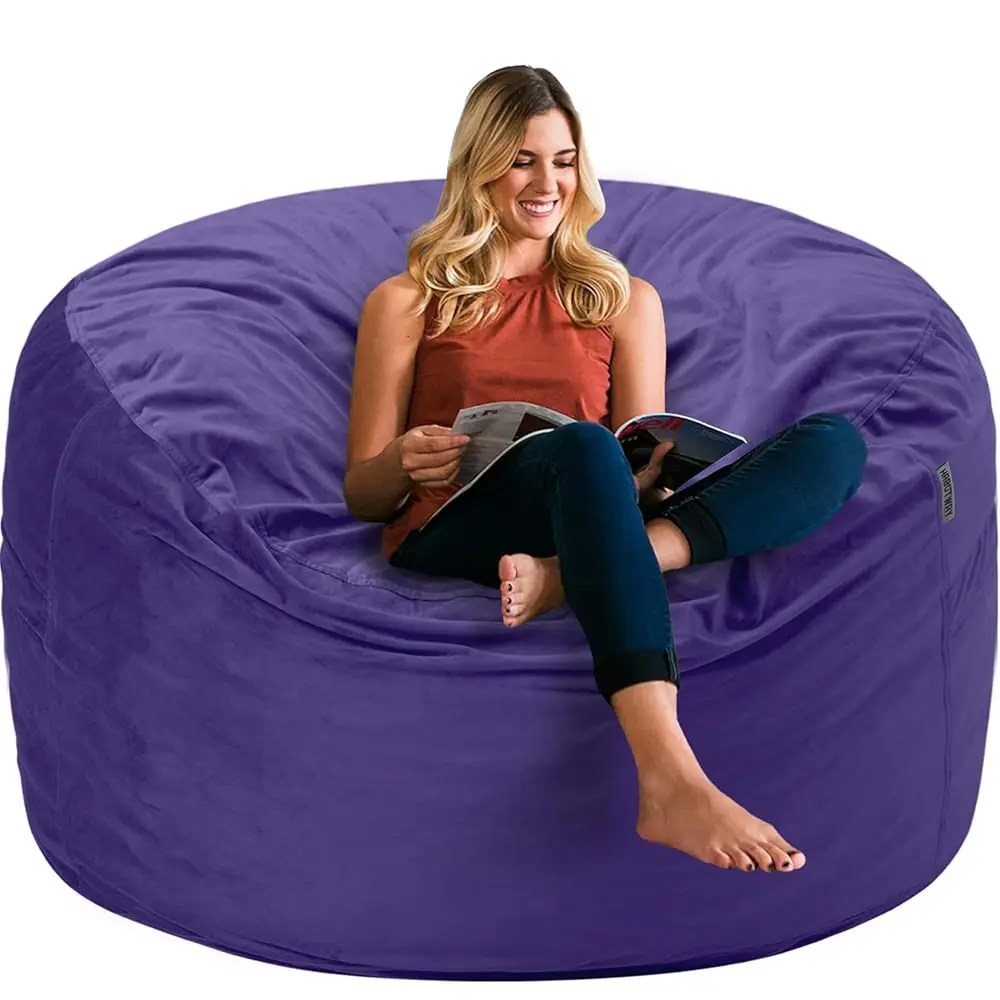 

Bean Bag Chair 3Ft Luxurious Velvet Ultra Soft Fur With High Rebound Memory Foam Bean Bag Chairs For Adults Plush Lazy Sofa