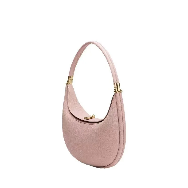 حقيبة كتف نسائية من الجلد المتوسط من Songmont Professional - محفظة كروس على شكل هلال، جلد طبيعي، متينة وأنيقة