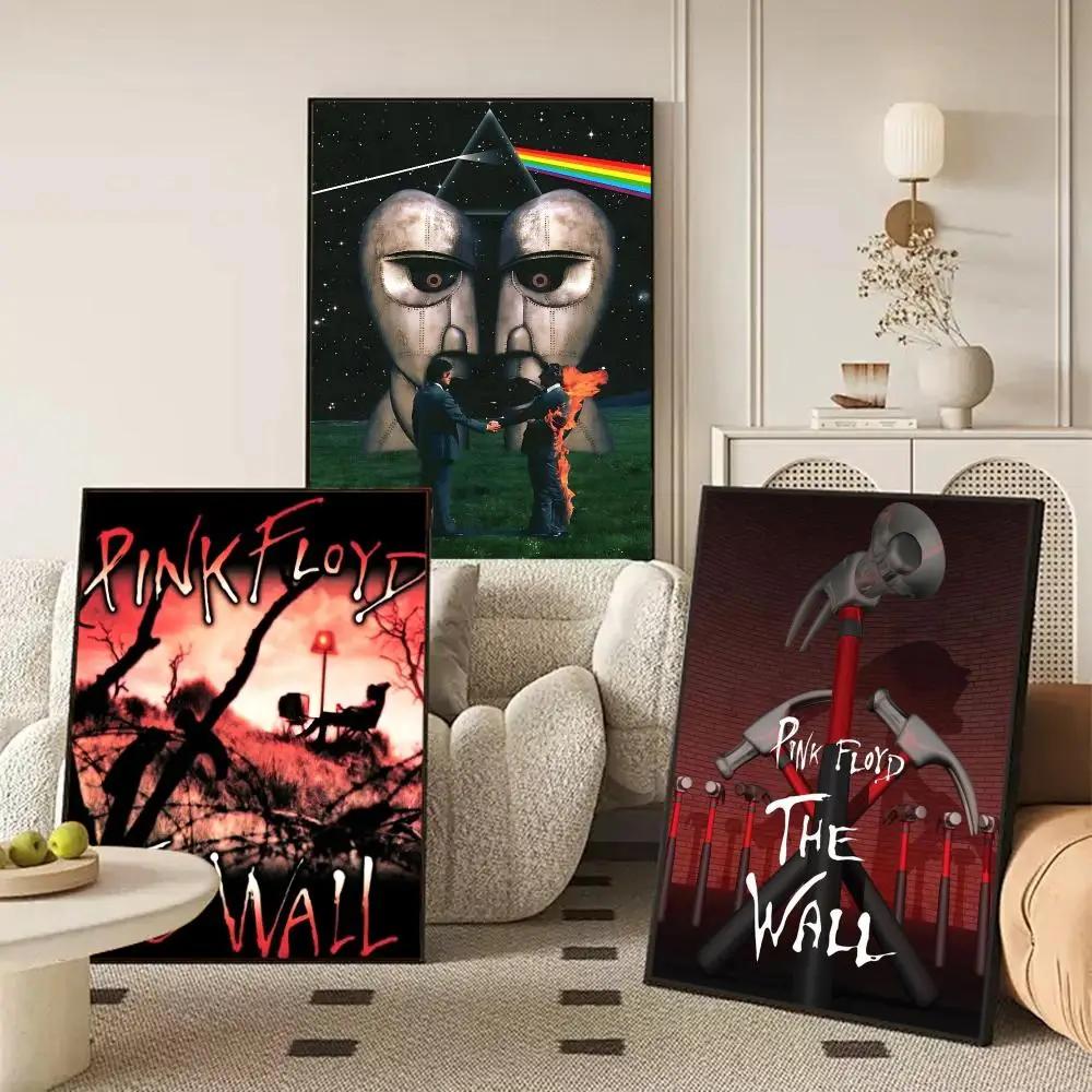 Rock Band P-PinK F-Floyd Poster Self Adhesive Wall Stickers Removable Room Decor Aesthetic Space Murals Fancy Gift