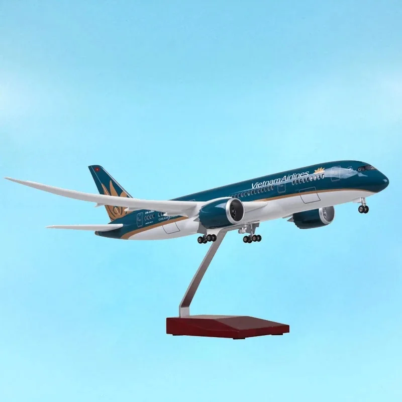 47cmB787 Vietnam Airlines b787 aircraft model office home model aircraft ornament with lights