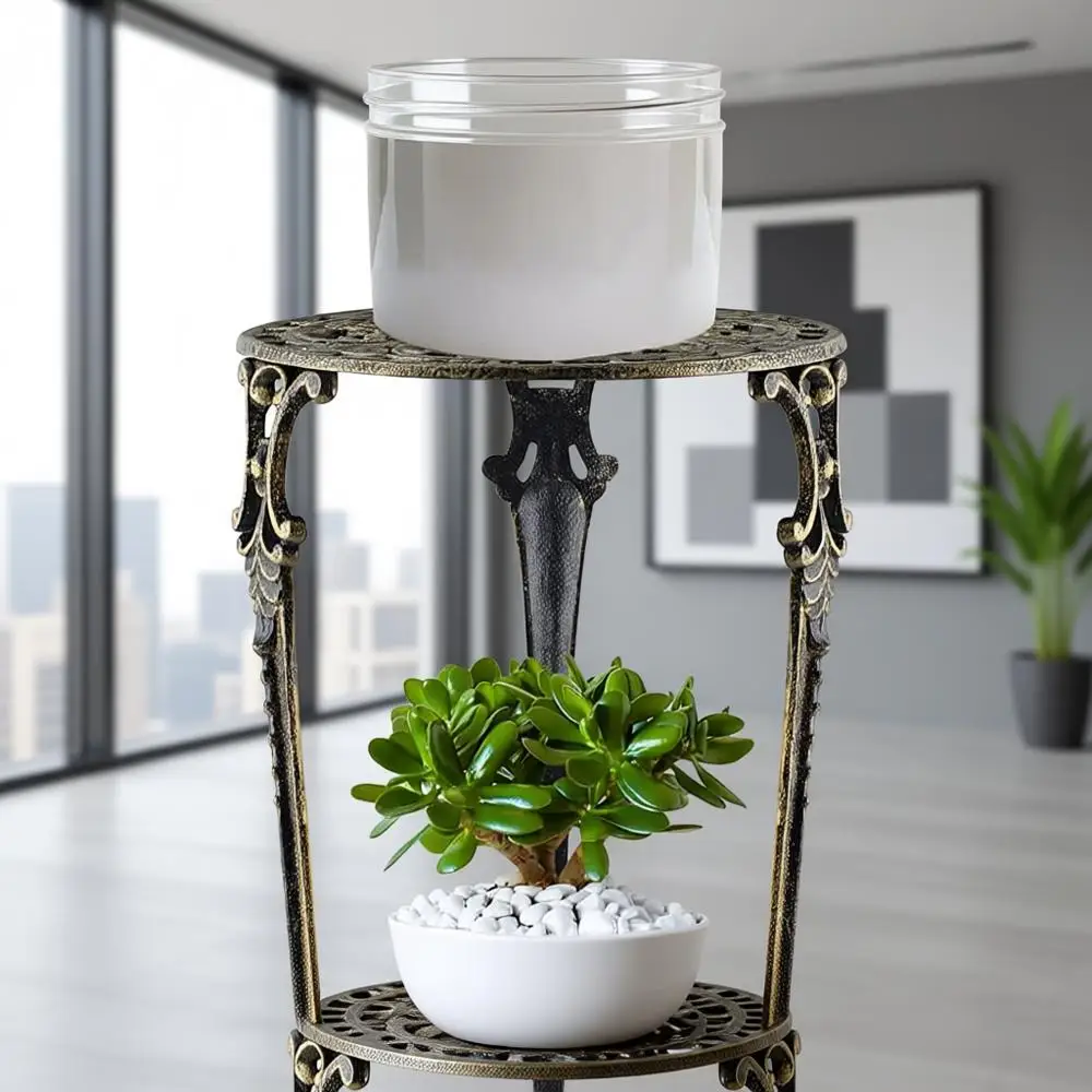 

Two-Tier Heavy Duty Bronze Plant Stand, 18.8 Inch Tall, Suitable for Living Room, Bedroom, and Kitchen