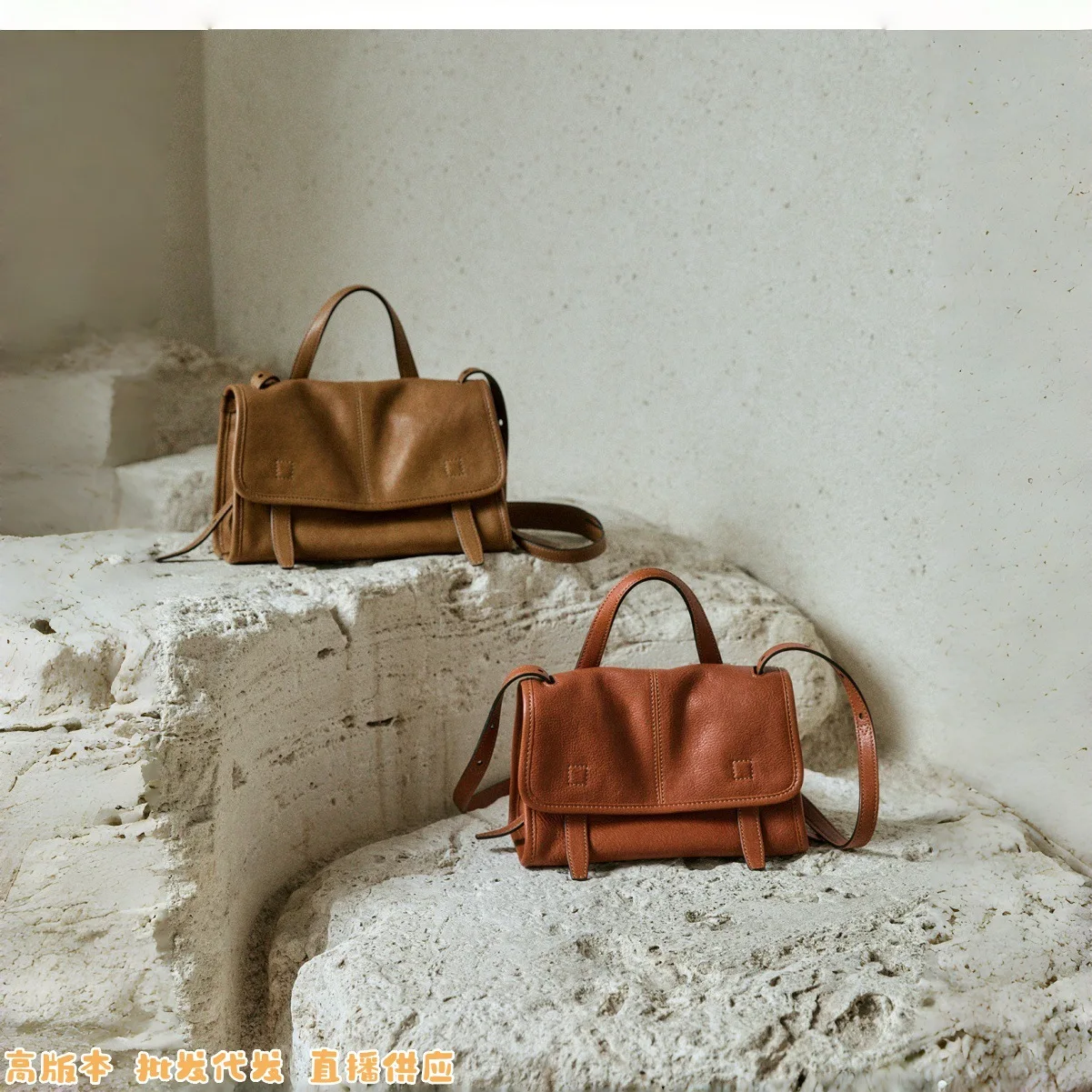 2026 New Courier Comic Mailbag Hand-Carried Single Shoulder Crossbody Commuter Vintage Genuine Leather Messenger Bag for Women